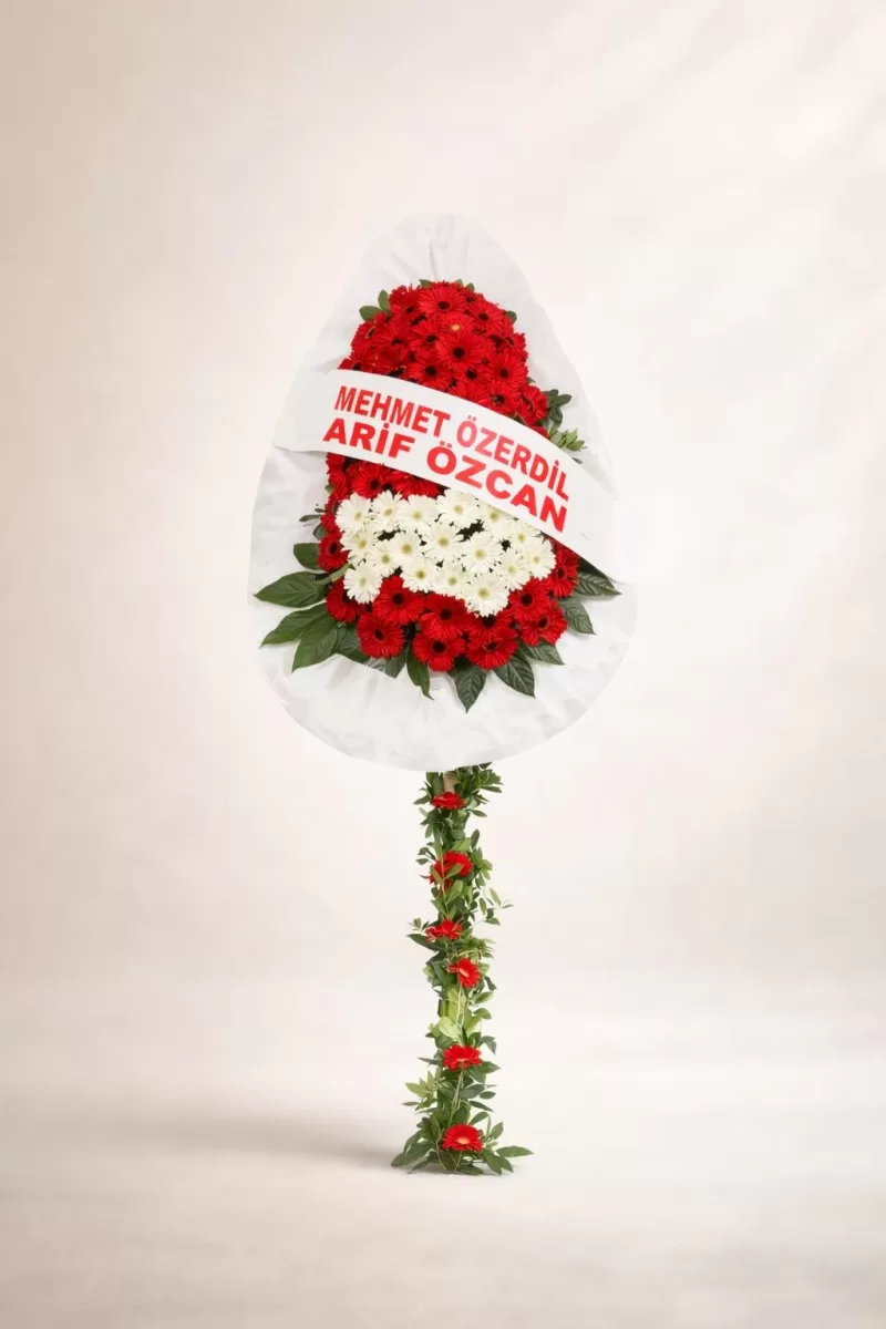 Kırmızı Beyaz Çelenk