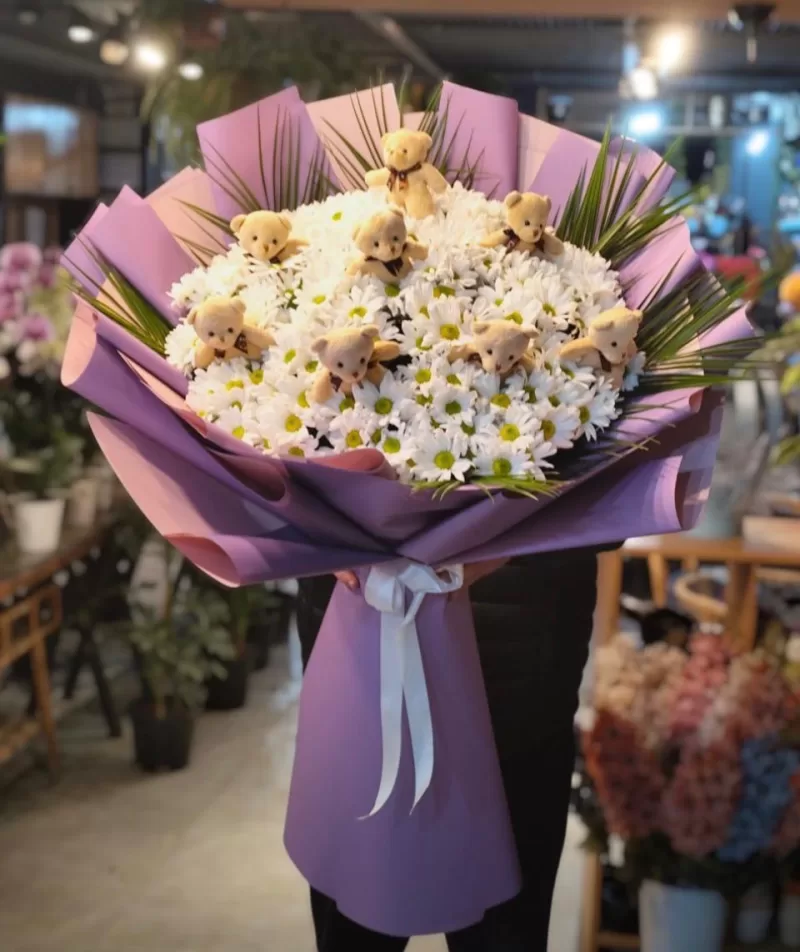 Papatya Buketi & Mini Peluş Ayıcıklar