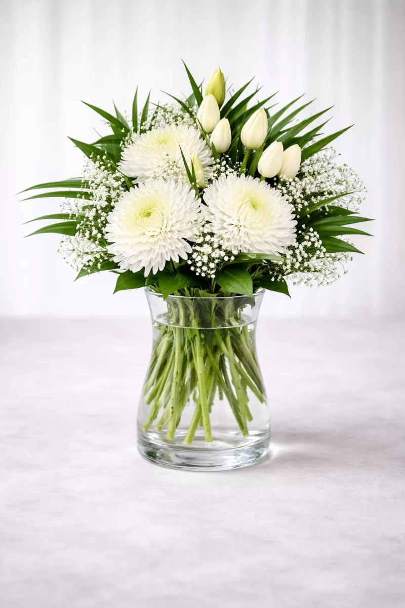 Saf Zarafet Beyaz Aranjman