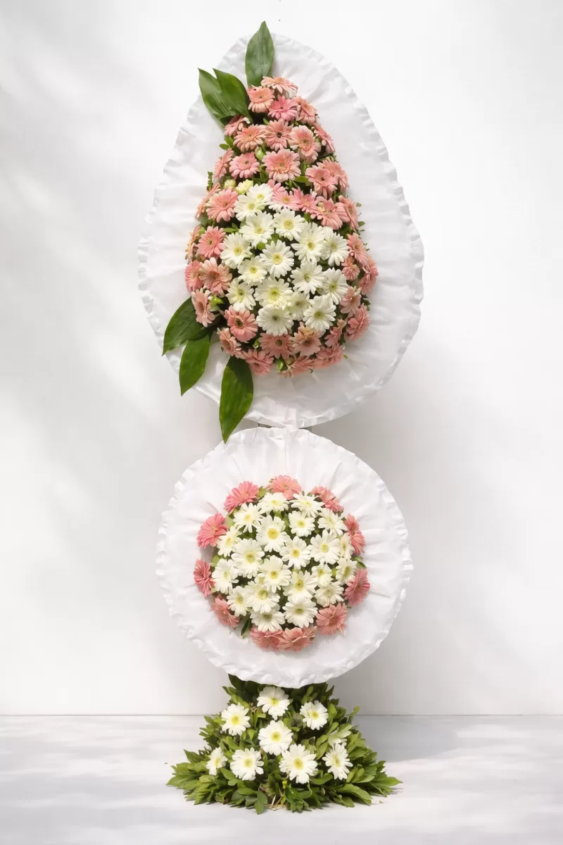 Zarif Pembe Beyaz  Çelenk