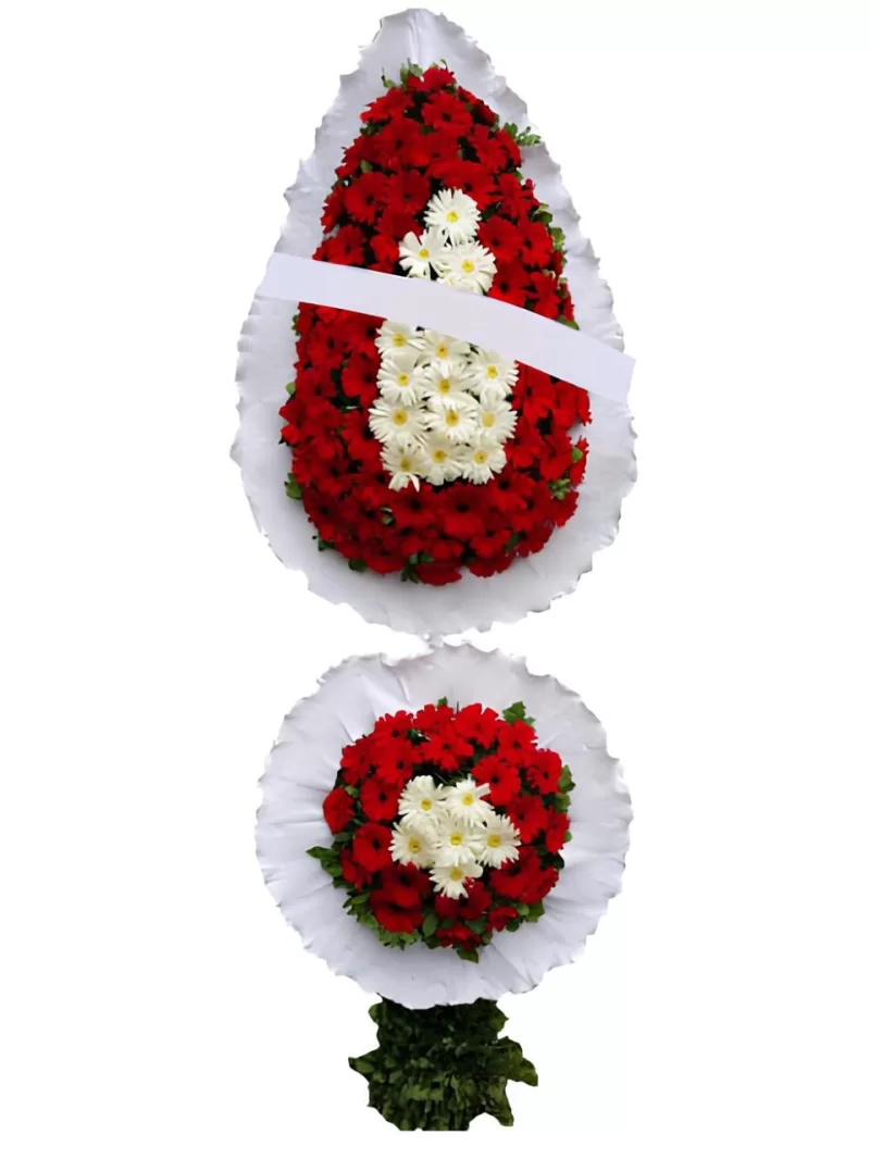 Kırmızı Beyaz Prestij Açılış düğün Çelengi