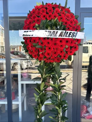 Cenaze çelenk modeli kırmızı 