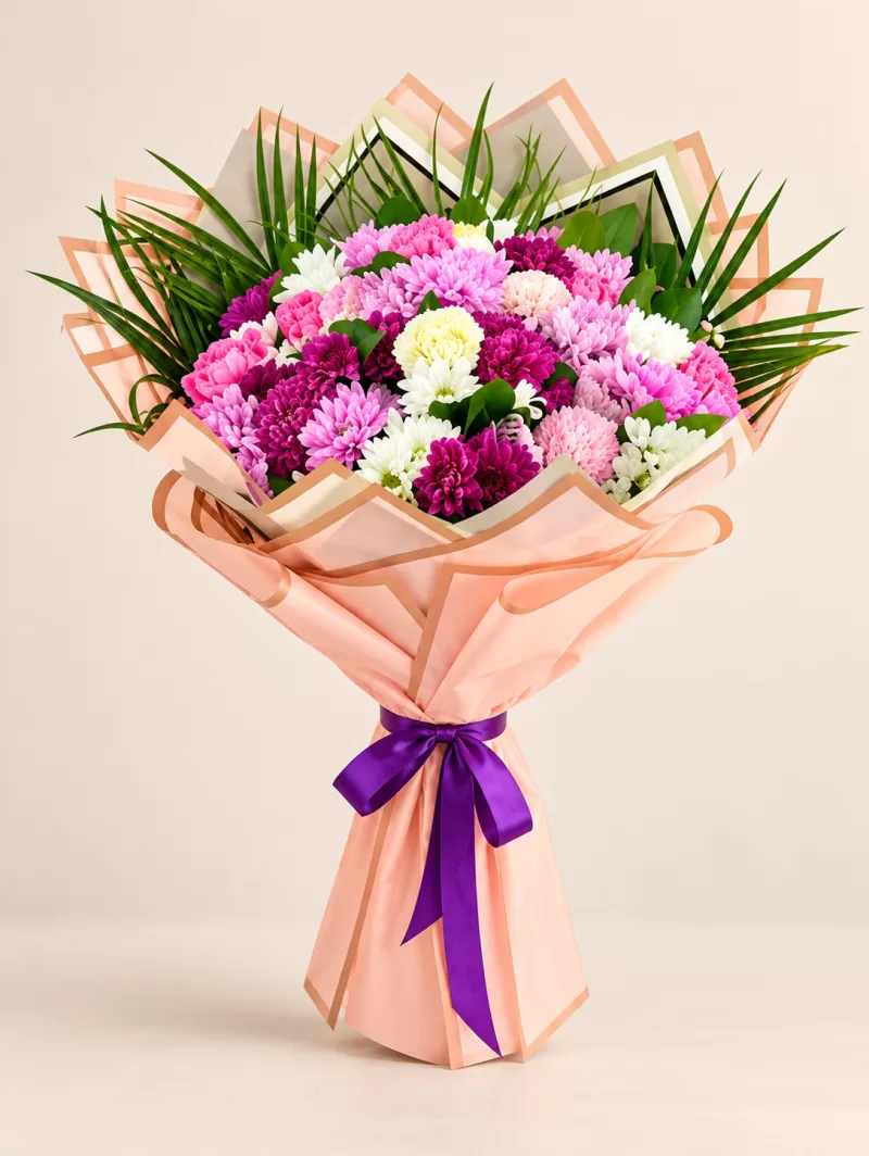 Lila Pembe Buket 
